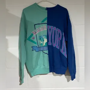 Wild Fable Teal and Blue Graphic Crewneck Sweater small thumbnail 2