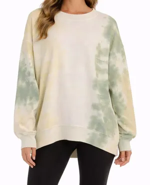 American Eagle Size Small Green Tie Dye Crewneck Sweatshirt thumbnail 1