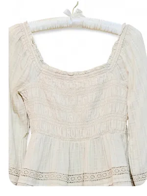 American Eagle Outfitters Women’s Boho Smocked Long Sleeve Mini Dress Size XS thumbnail 8