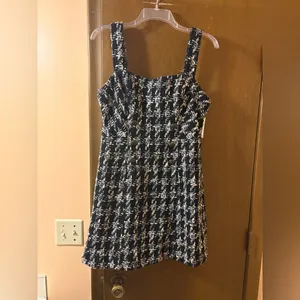 NWT Anthropologie Maeve black & white tweed mini dress thumbnail 3