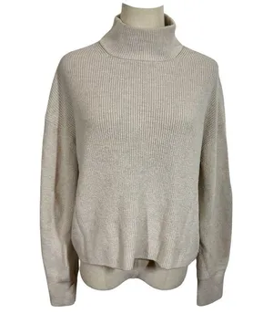 Lululemon Merino Wool-Blend Ribbed Turtleneck Sweater Heathered Natural Ivory thumbnail 5