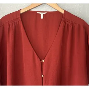 Maurices Blouse Size XL Rust Burnt Orange Boho Hippie Earthy Poetcore Career thumbnail 3