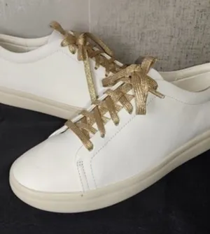 Vionic White Low-Top Sneakers with Gold Laces thumbnail 1