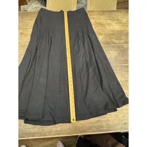 New Lauren Ralph Lauren Cotton Blend A-Line Maxi Skirt Size XL Black thumbnail 10