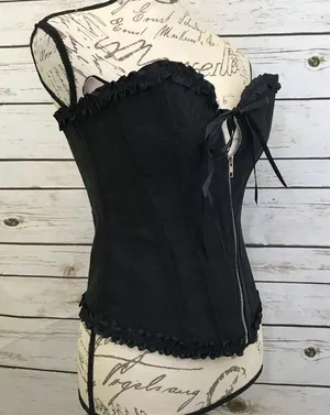 Corset Black Zipper Festival Cosplay New thumbnail 11