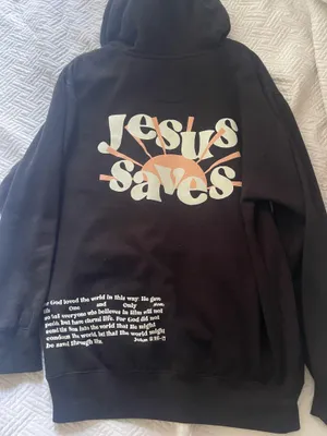 Urban Outfitters Christian Jesus Saves Hoodie Sweatshirt thumbnail 1