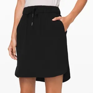 Lululemon On The‎ Fly Athleisure Black Pull On Tie Front Skirt thumbnail 2