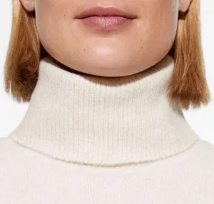 Oysho ribbed asymmetric high neck turtleneck knit sweater thumbnail 7