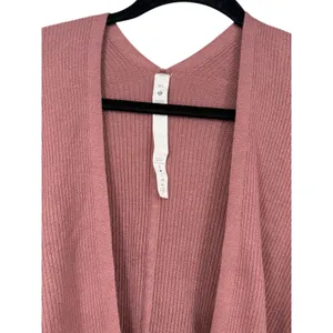 Lululemon Women's Cashlu Knit Textured Wrap Rose Pink Cardigan Sweater Size M/L thumbnail 8