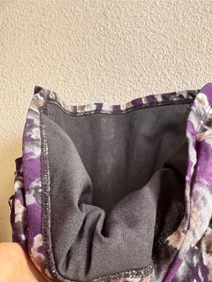 GNW Purple Abstract Print 3/4 Sleeve V-Neck Top thumbnail 7