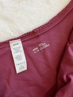 NWT Aerie High-Cut Cheekier Waffle Bikini Bottom in Red Brick Size: Extra Large thumbnail 4