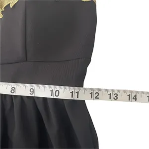 Trac Size XS Black Gold Mini Dress Whimisgoth Chiffon‎ Fairy Grunge HOCO thumbnail 7