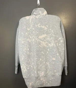 Aerie Sweatshirt Womens XS Gray Bleach Tie Dye Cowl Neck Fleece Pullover Lounge thumbnail 4