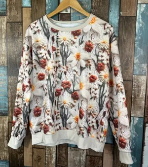 Floral Print Knit Crewneck Sweater thumbnail 1