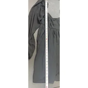 Abercrombie & Fitch Black Smocked Babydoll Mini Dress XS Sheer Sleeve Coquette thumbnail 8
