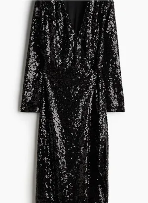 H&M SEQUINED WRAP DRESS thumbnail 1