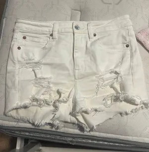 American Eagle White Jean Shorts Stretch thumbnail 1