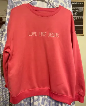 SheIn Pink Christian sweatshirt thumbnail 1