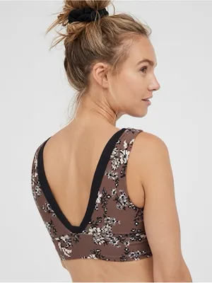 Aerie Offline Real Me Floral Print Sports Bra thumbnail 1