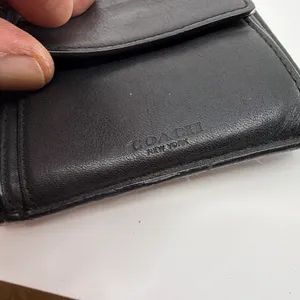 Coach Black Signature Coated Canvas Wallet thumbnail 6