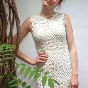 ✨ Olivia Sky Cream Crochet Short Casual Dress✨ thumbnail 3