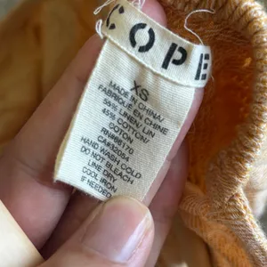 🦋Linen Blend Yellow Tan Sleeveless Mini Dress Casual Summer Neutral XS thumbnail 3