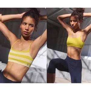 Free People Movement Tighten Up Reversible Bra Honeydew Combo Striped M/L NEW thumbnail 2