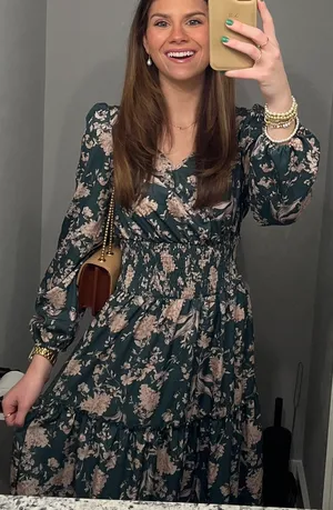 SheIn Floral Print Long Sleeve Dress thumbnail 7
