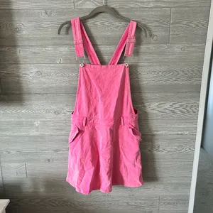 White Birch Pink Acid Wash Denim Overall Dress Mini Skirt Bib‎ Style S thumbnail 2