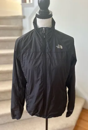The North Face Black Front Zip Lightweight Windbreaker Jacket thumbnail 1