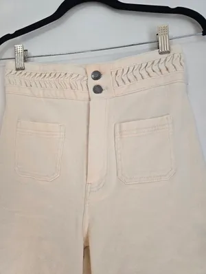 Anthropologie Magali Pascal Birkin High-Rise Wide Leg in Ecru. thumbnail 7