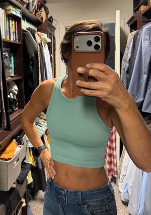 Tilly's Mint Green Ribbed Crop Tank Top thumbnail 1