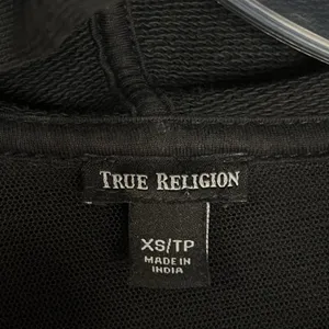 True Religion Full Zip Up Distressed Destroy Hoodie Black Ripped Mesh Goth Emo thumbnail 6