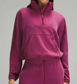 Lululemon Brushed Softstreme Ribbed Half Zip Deep Luxe 2 thumbnail 1