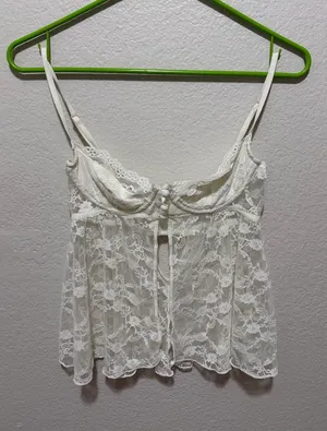 Unbranded White Lace Bustier Cami Top XXS Coquette Y2K thumbnail 1