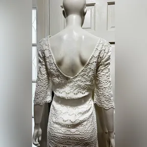 Gretchen Scott little bo peep maxi La Di Da Eyelet Cotton White dress Sz L P-8 thumbnail 4