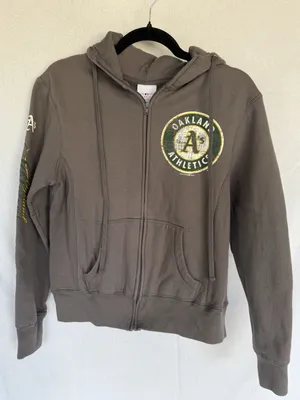 Oakland Athletics A’s Gray Full Zip Hoodie Womens S MLB thumbnail 1