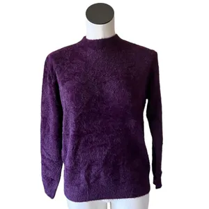 NWOT ZARA Super Soft Fuzzy mock Neck Sweater Pullover Burgundy Medium thumbnail 3