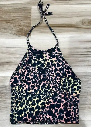 Sunbleached Abbey Multicolored Halter Crop Top Women’s XS thumbnail 1