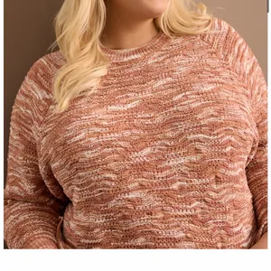 Arula Spice And Cream Variegated Crop Sweater NWT 1X thumbnail 2