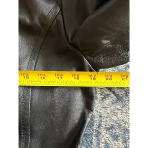 Women's Worthington Brand Black Leather Button Up Jacket RN 93677 Size Medium thumbnail 7