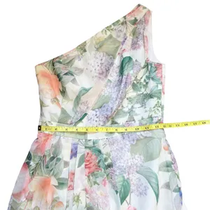 Davids Bridal NWOT Floral One Shoulder Printed Chiffon‎ Maxi Dress F18055P 2 thumbnail 5
