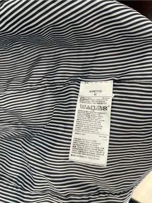 Banana Republic Double Breasted Cotton Trench Coat Womens MP Navy White Striped thumbnail 14