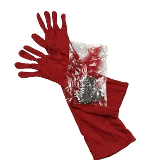 Spirit Halloween Red Fancy Flapper Women's Large Costume Cosplay Gloves Headband thumbnail 4