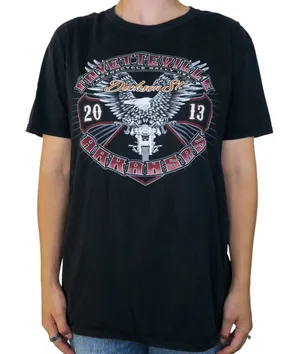 Gildan 2013 Fayetteville Motorcycle Rally Arkansas Graphic Tee Shirt thumbnail 1