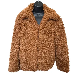 Zara Curly Faux Fur Coat Size‎ M Brown Teddy Jacket Maximalism Shearling thumbnail 1