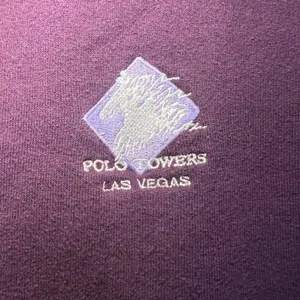 VTG Jerzees Polo Towers‎ Las Vegas Nevada 1/4 Zip Sweater Womens L 90s USA Made thumbnail 3