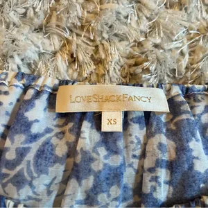 LoveShackFancy Ruffle Popover Blouse Top in Biscay Blue Size XS thumbnail 7