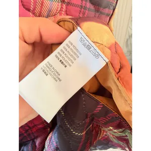 Urban Outfitters Quilted Mixed Print Poncho Womens Orange‎ Plaid OS thumbnail 6