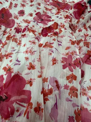Lulus Floral Print Metallic Ruffled Wrap Maxi Dress size L thumbnail 7